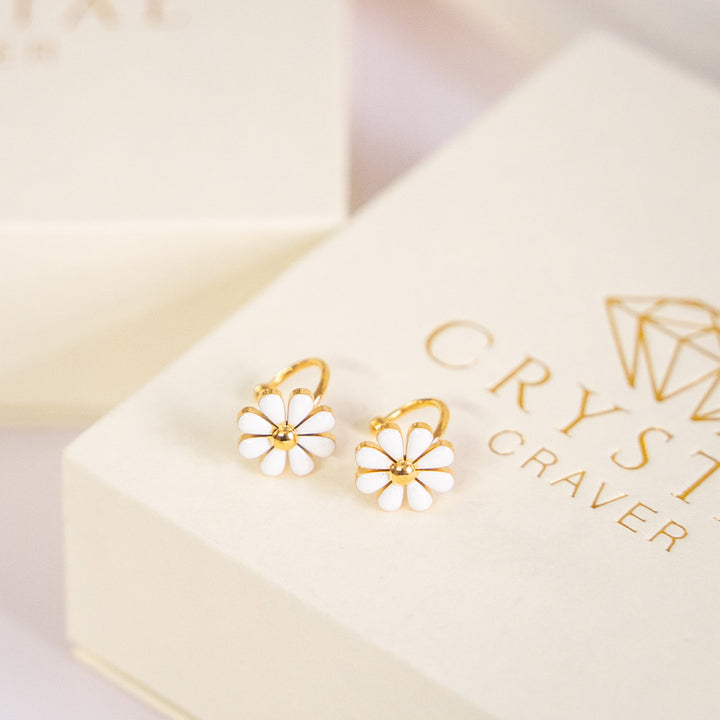 Daisy Ear Cuff Stainless Steel Earring (2 Pcs)