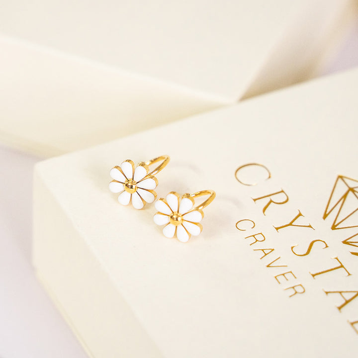 Daisy Ear Cuff Stainless Steel Earring (2 Pcs)