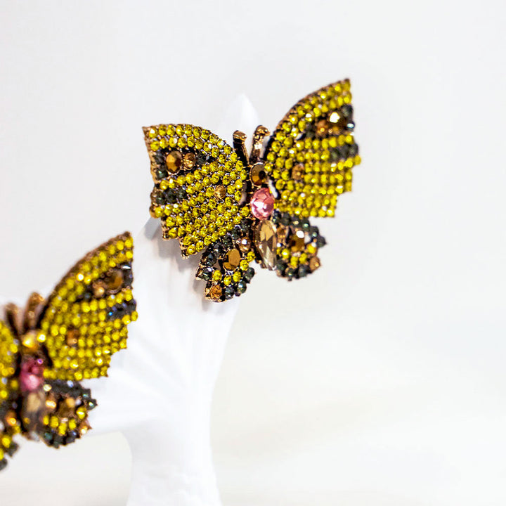 Bumble Butterfly Crystal Earrings