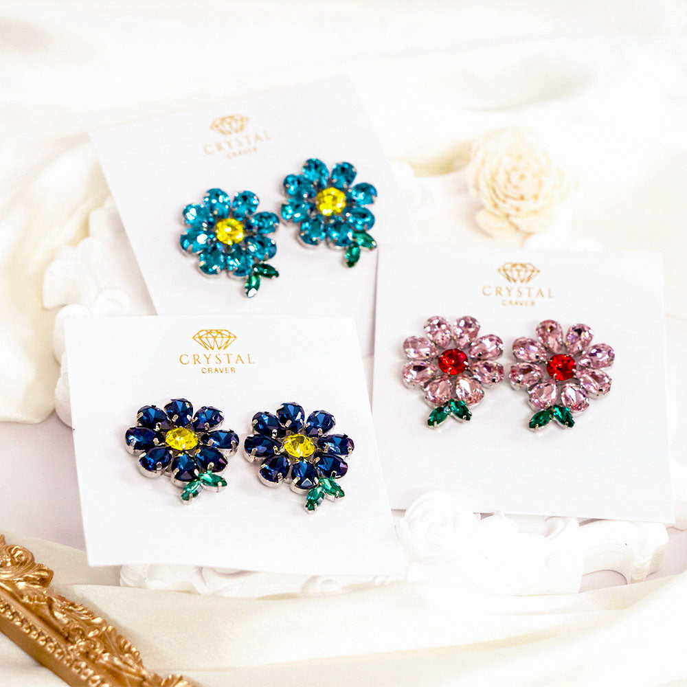 Blush Bloom Crystal Earrings