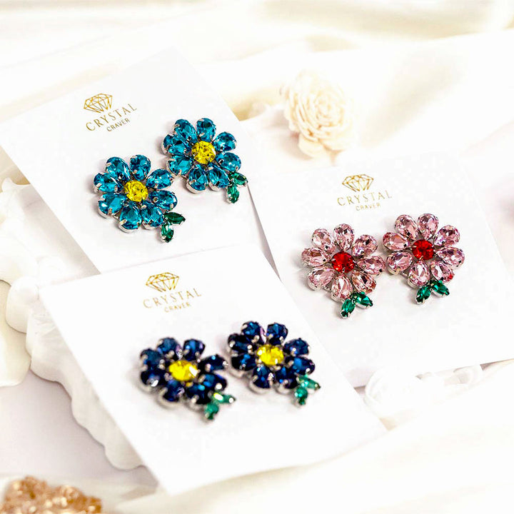 Blush Bloom Crystal Earrings