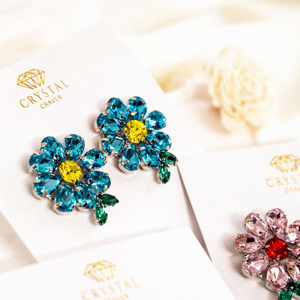 Blush Bloom Crystal Earrings