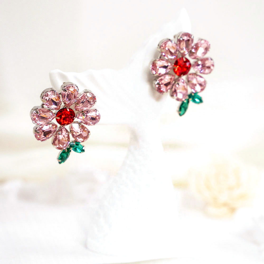 Blush Bloom Crystal Earrings