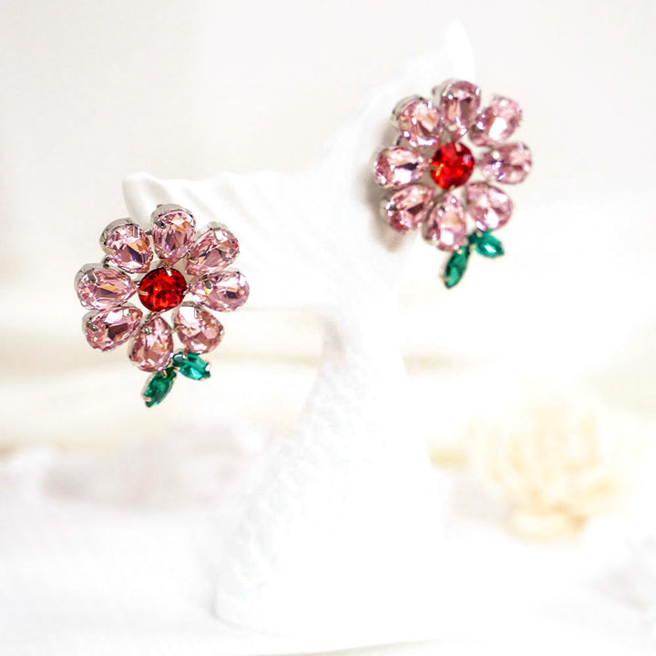 Blush Bloom Crystal Earrings