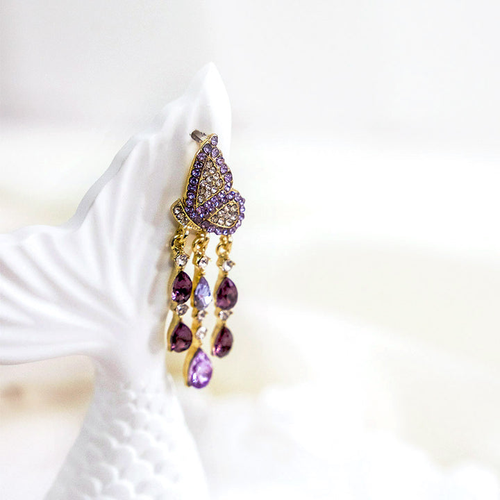 Butterfly Charm Crystal Earrings