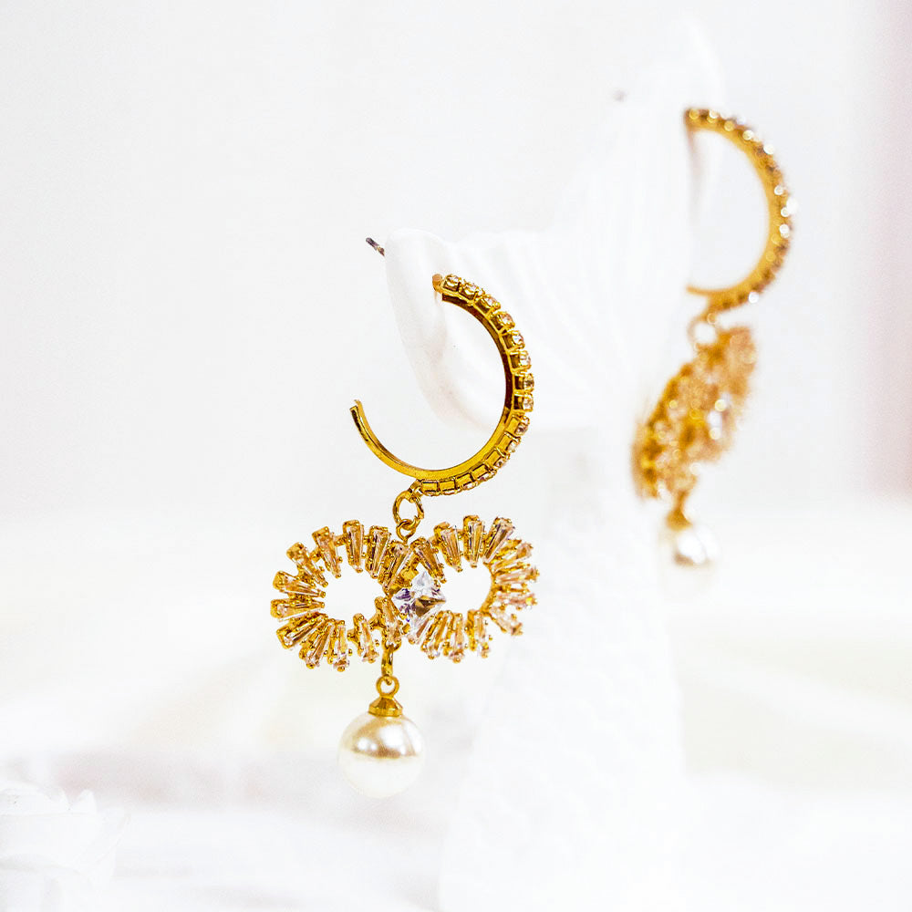 Infinity Hoops Crystal Earrings