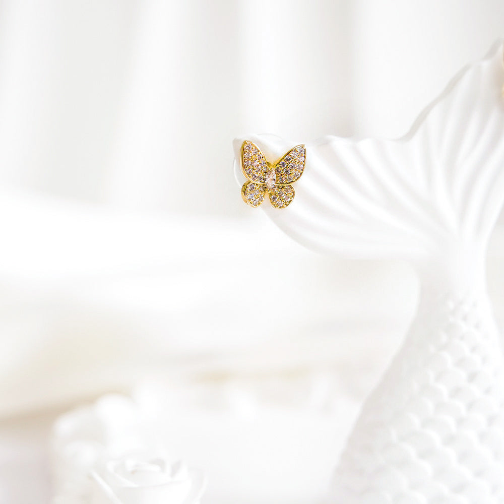 18K Gold Plated Butterfly Studs