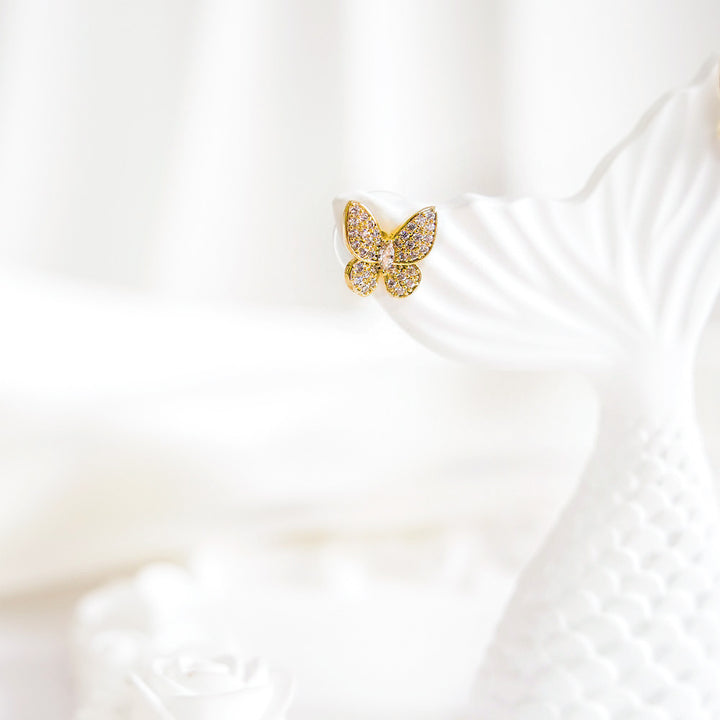 18K Gold Plated Butterfly Studs