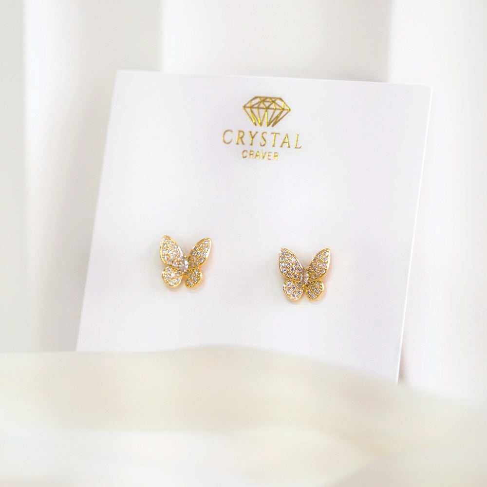 18K Gold Plated Butterfly Studs