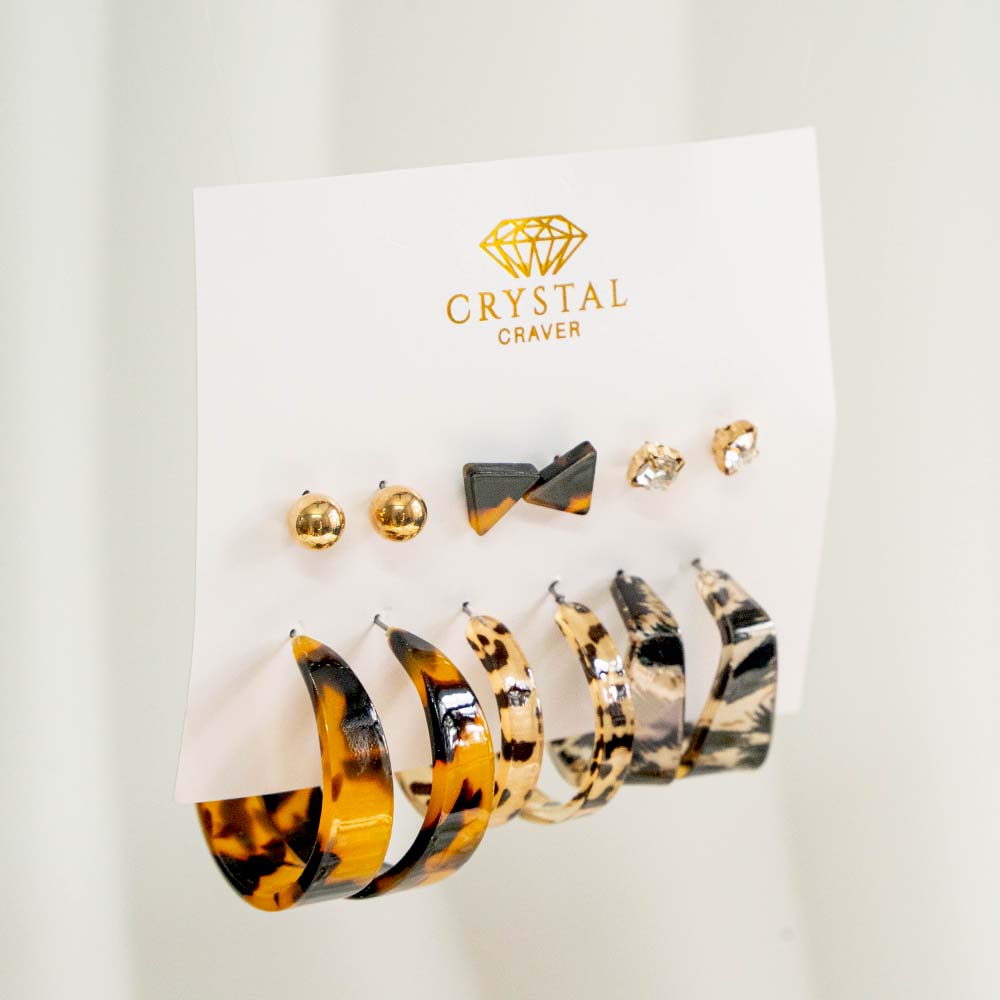 Leopard Hoops Earring Set of 6