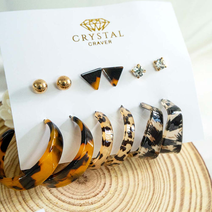 Leopard Hoops Earring Set of 6