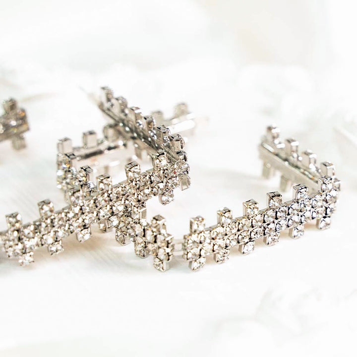 Geometric Rhinestone Hoop Earrings