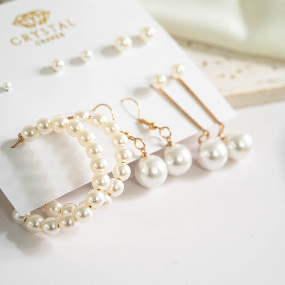 Pretty Pearls Earring Set Of 6