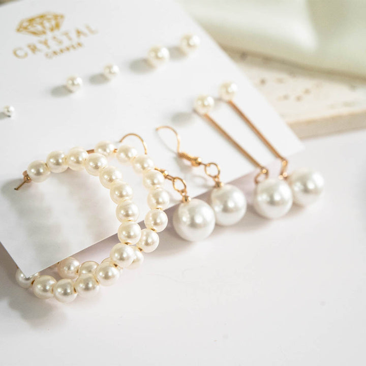 Pretty Pearls Earring Set Of 6