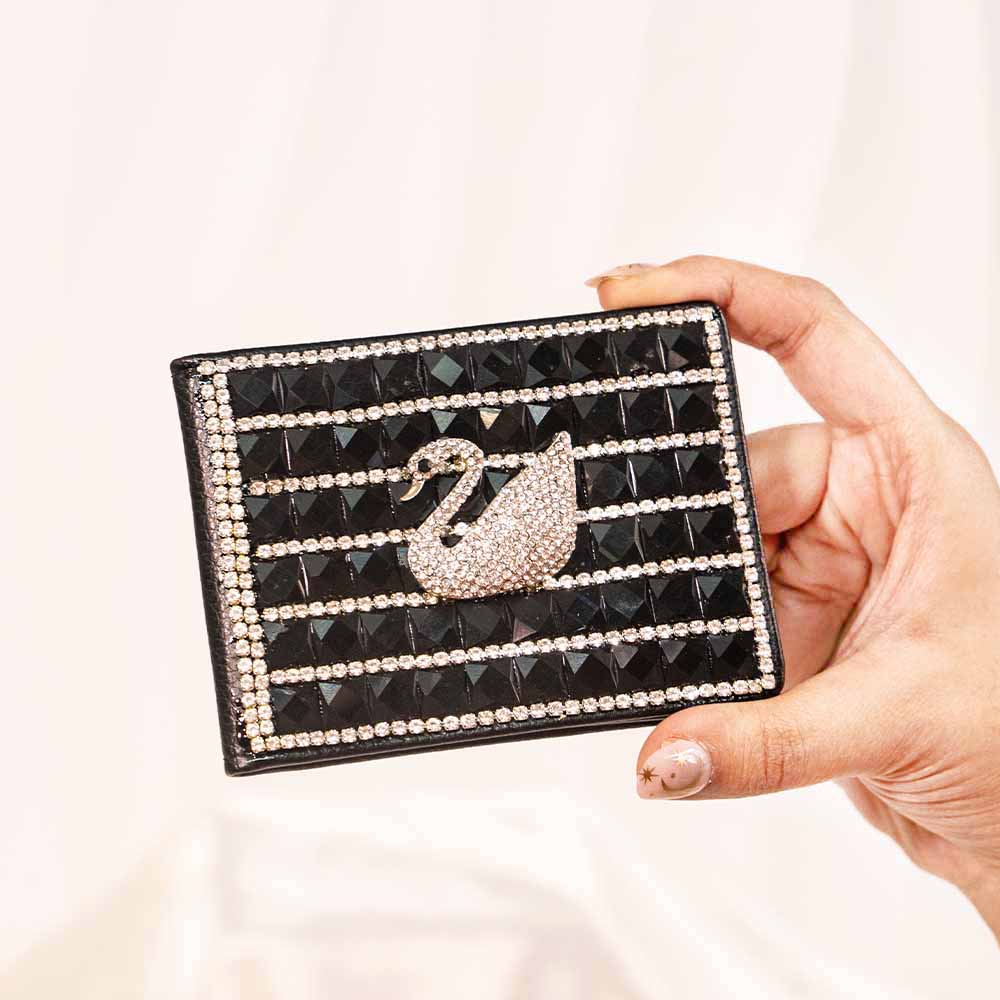 Swan Crystal Card Holder