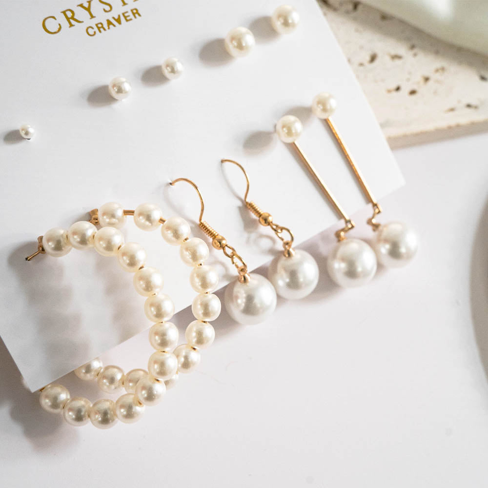 Pretty Pearls Earring Set Of 6