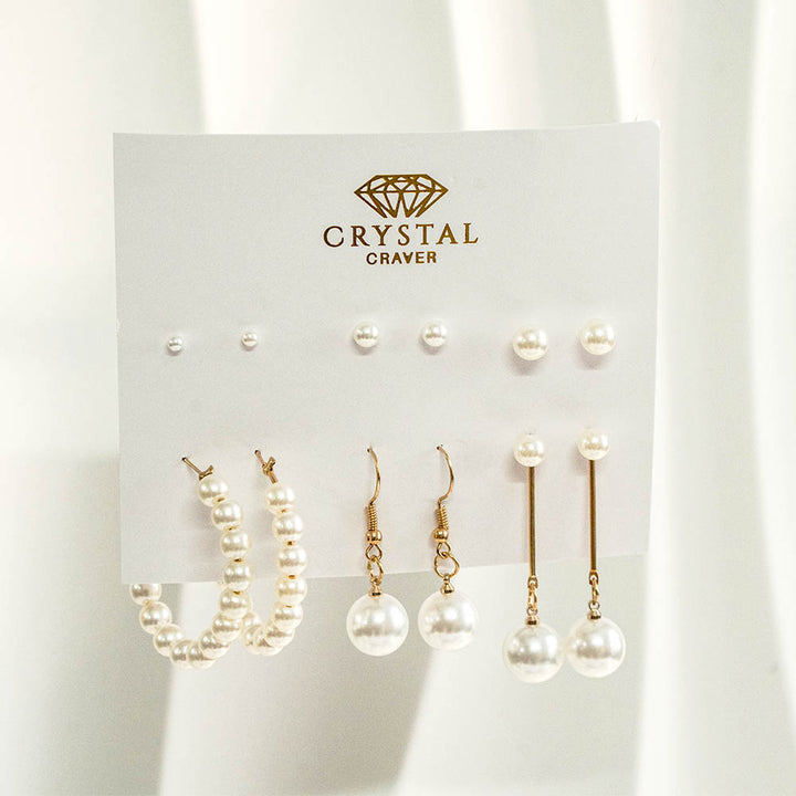 Pretty Pearls Earring Set Of 6