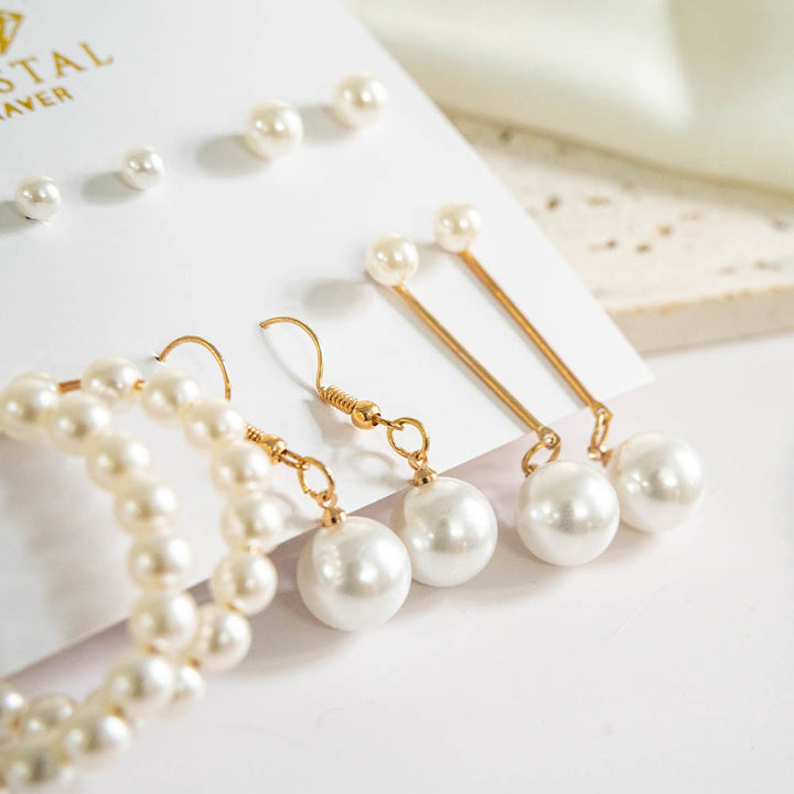 Pretty Pearls Earring Set Of 6