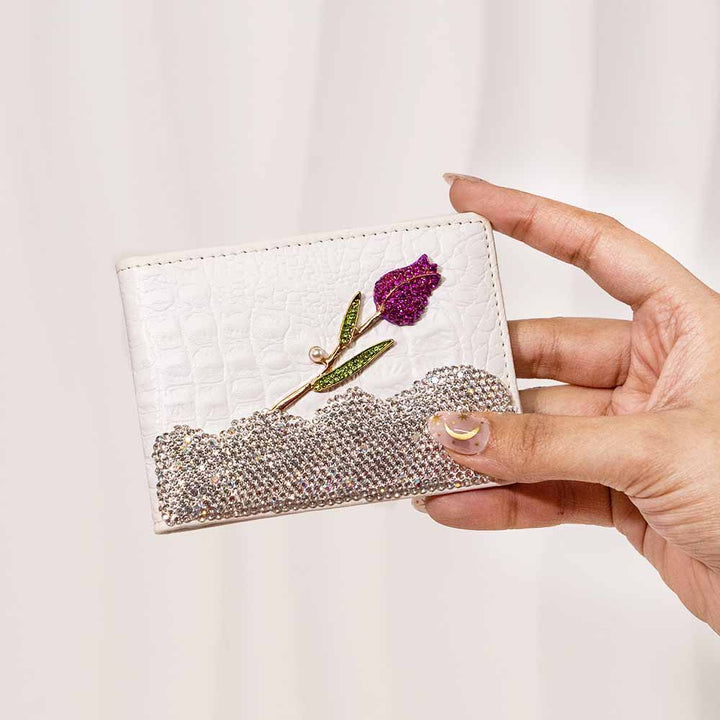 Rose Twinkle Crystal Wallet / Card Holder