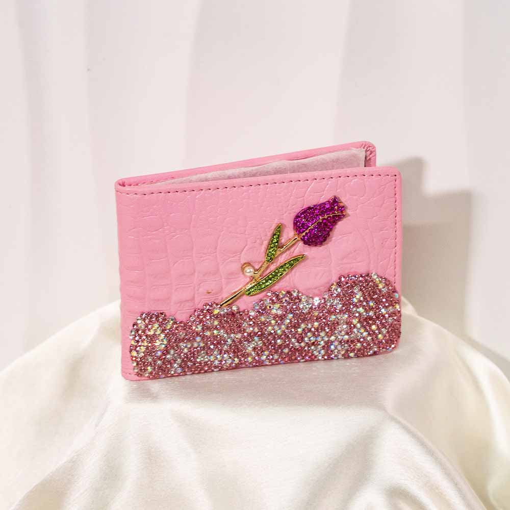 Rose Twinkle Crystal Wallet / Card Holder
