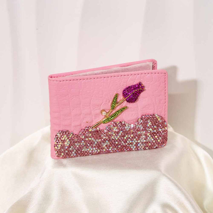 Rose Twinkle Crystal Wallet / Card Holder