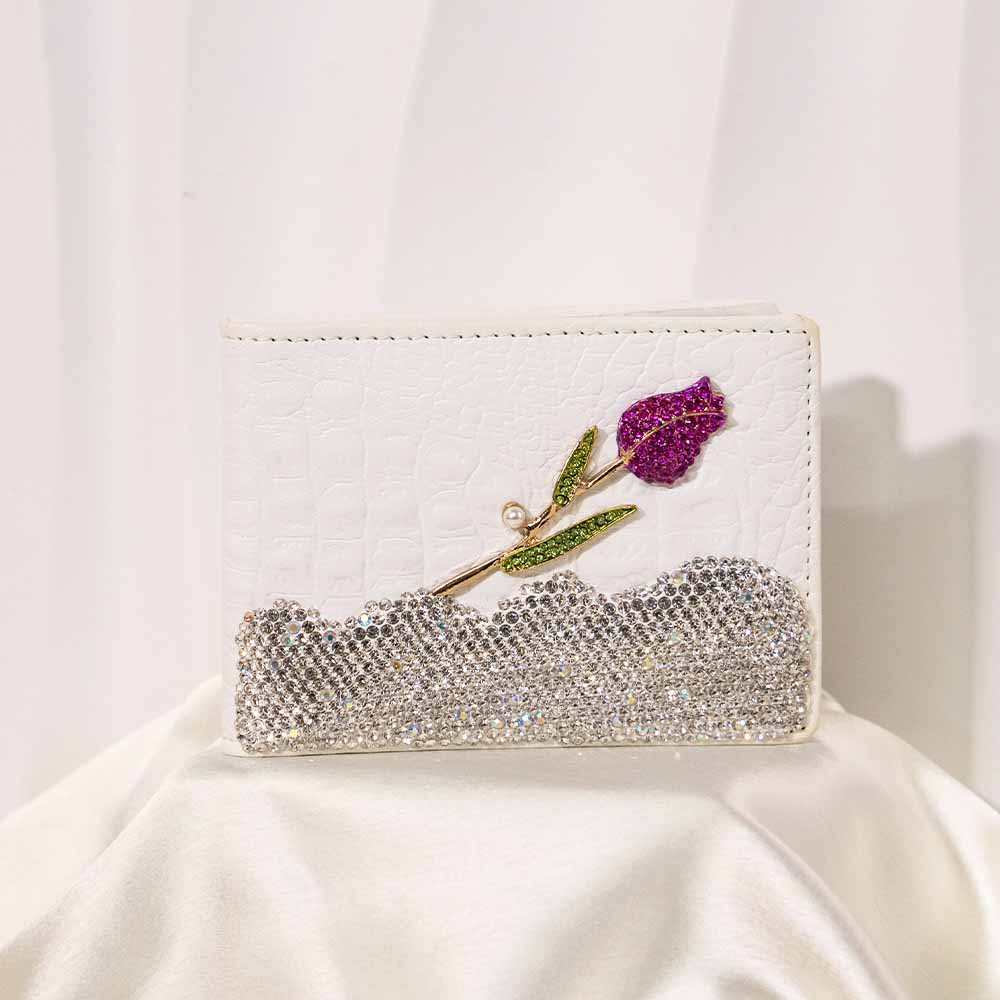 Rose Twinkle Crystal Wallet / Card Holder