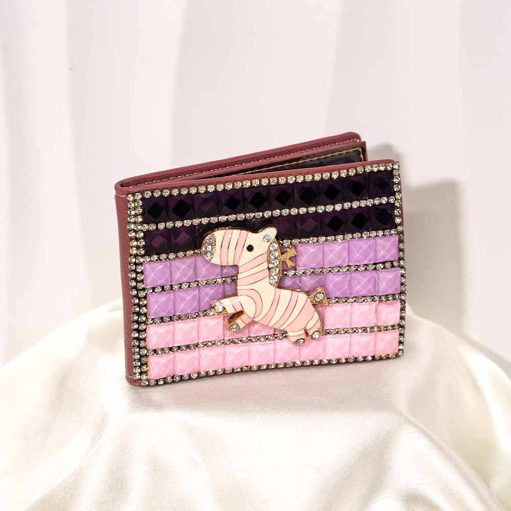 Zebra Rhinestone Card Holder
