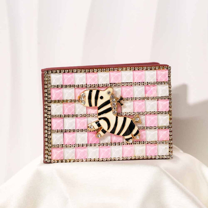 Zebra Rhinestone Card Holder