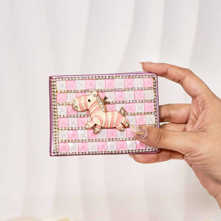 Zebra Rhinestone Card Holder