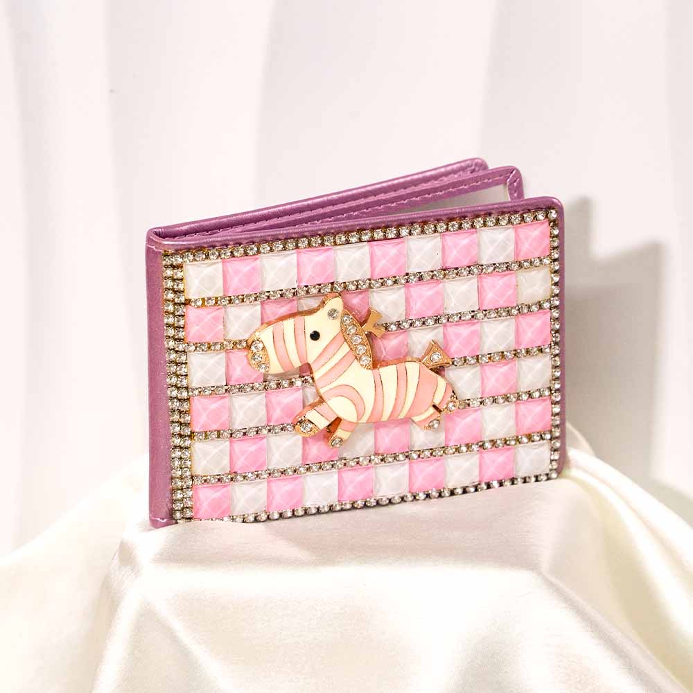Zebra Rhinestone Card Holder