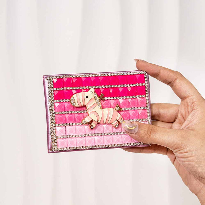 Zebra Rhinestone Card Holder