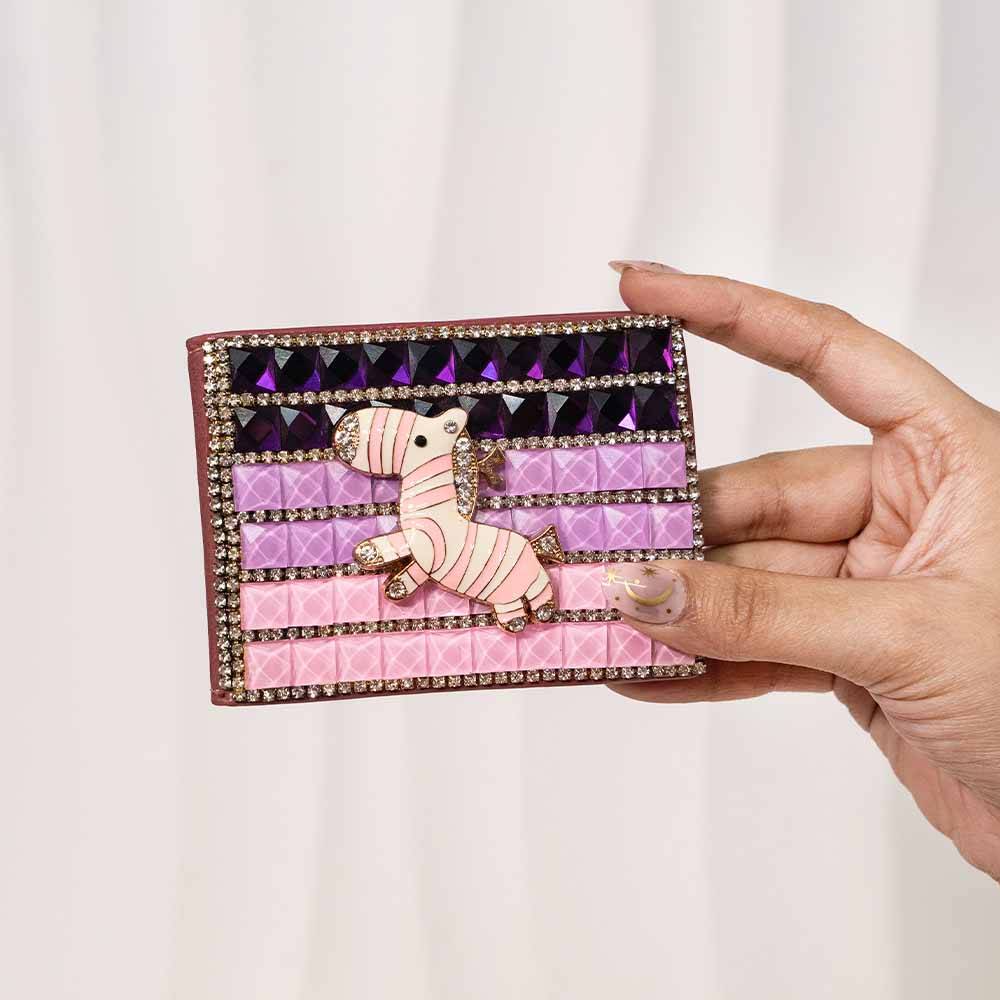 Zebra Rhinestone Card Holder