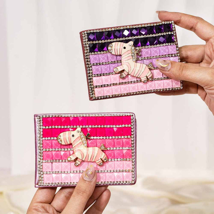 Zebra Rhinestone Card Holder