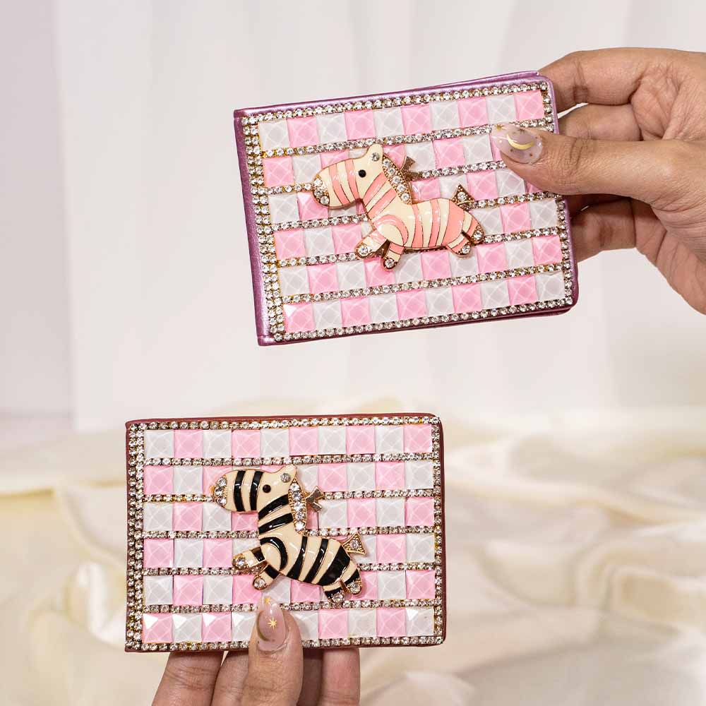 Zebra Rhinestone Card Holder
