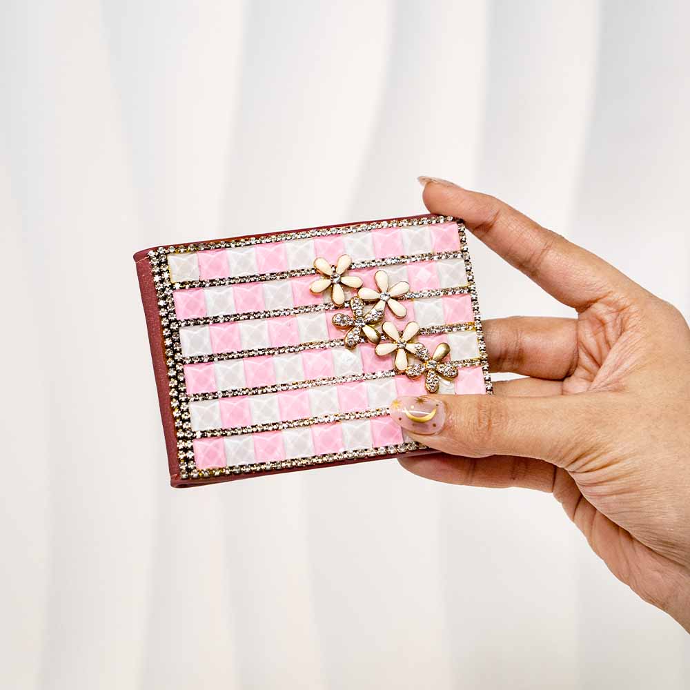 Dainty Flowers Crystal Wallet / Card Holder