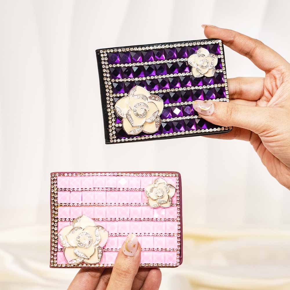 Rose Delight Crystal Wallet / Card Holder