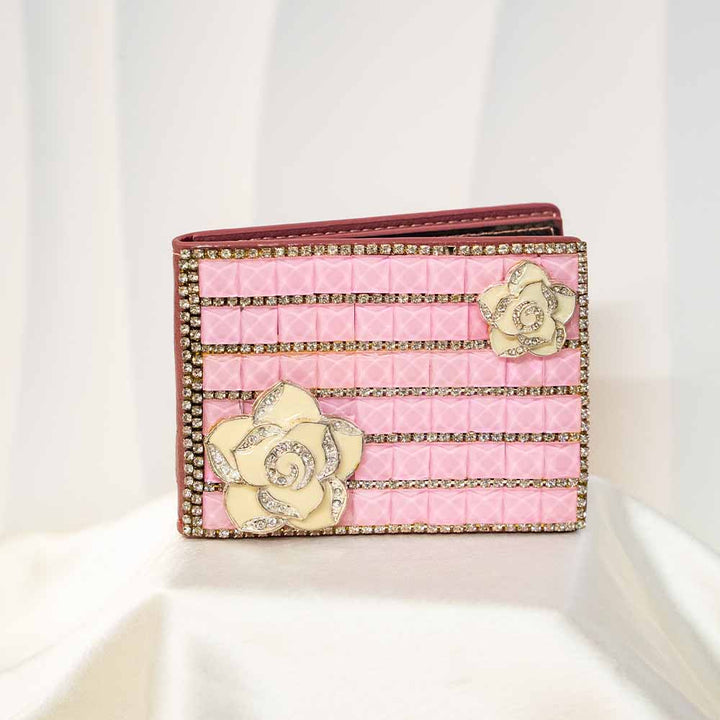 Rose Delight Crystal Wallet / Card Holder