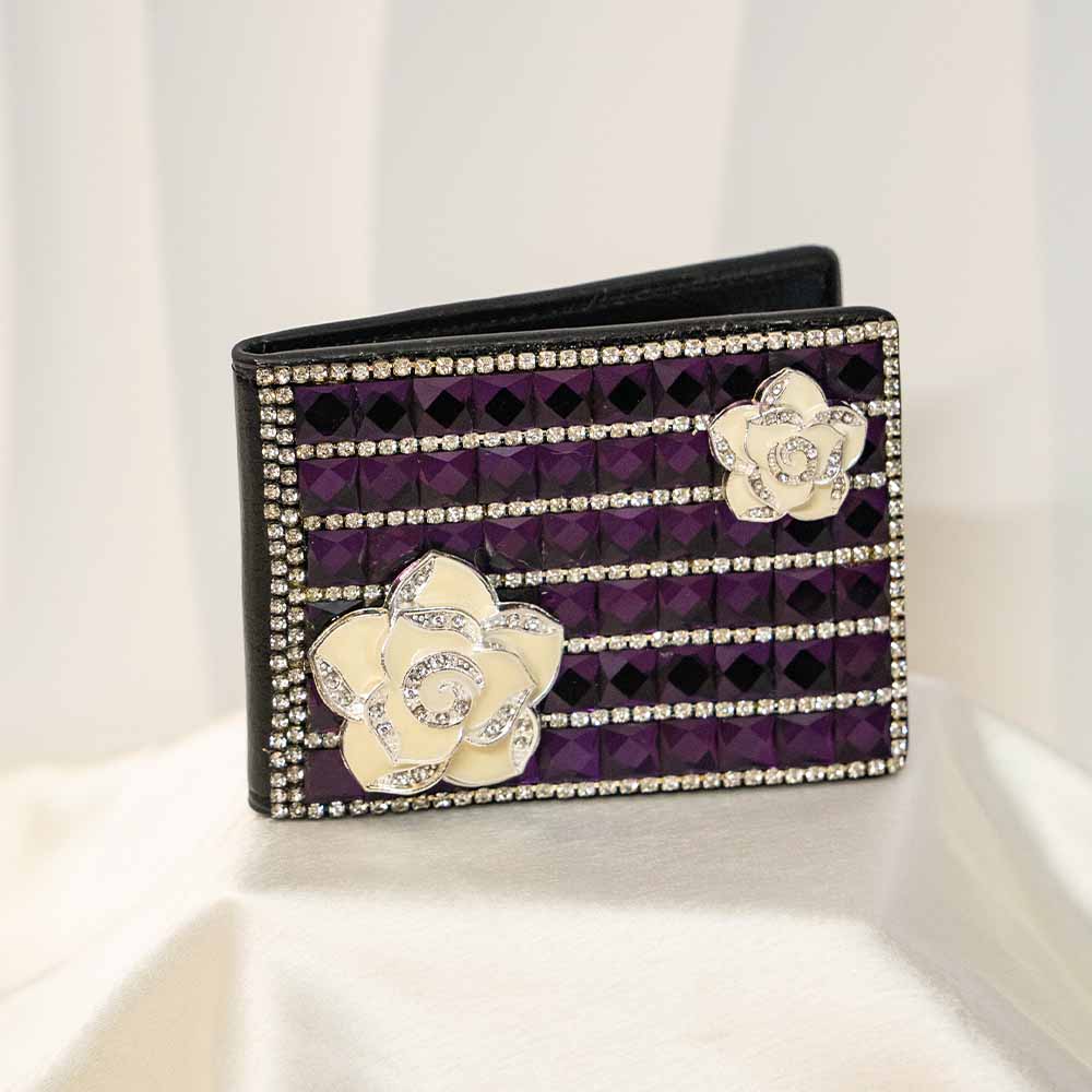 Rose Delight Crystal Wallet / Card Holder