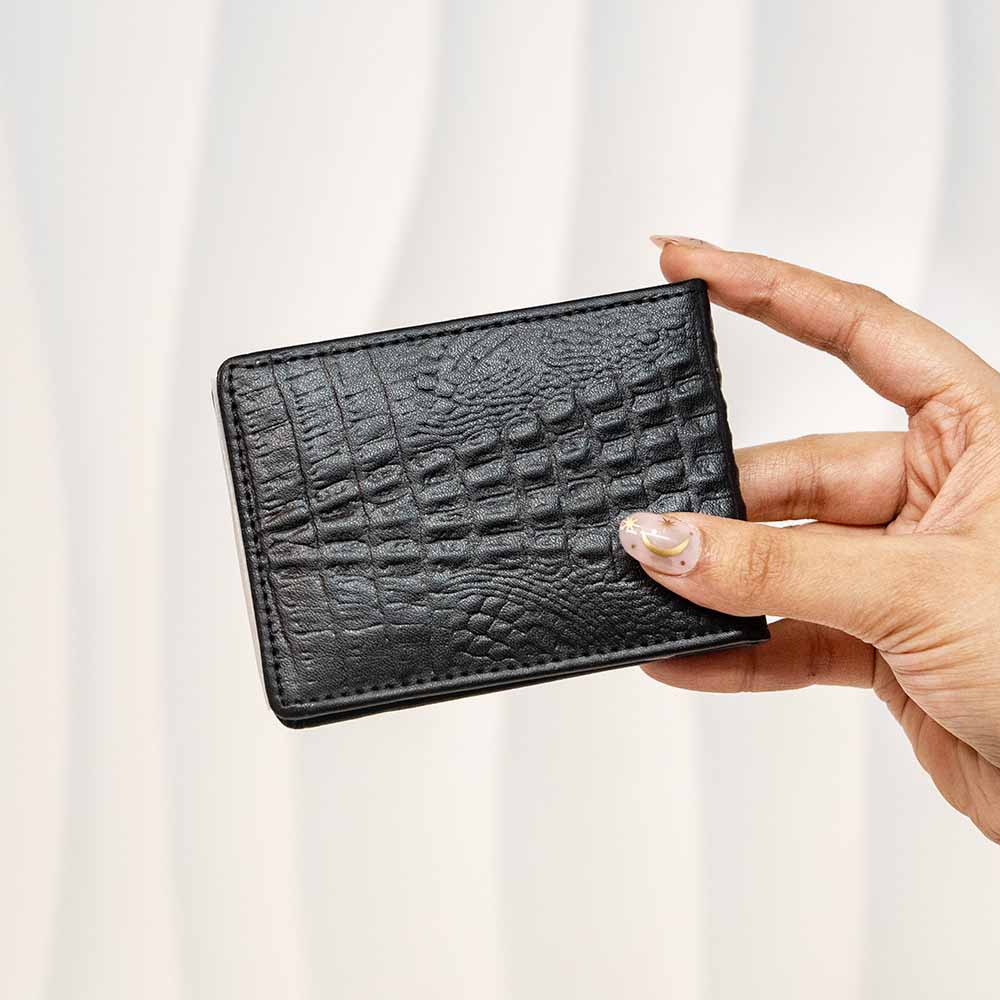Leather Textured Swan Wallet / Card Holder