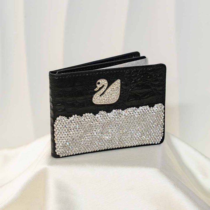 Leather Textured Swan Wallet / Card Holder