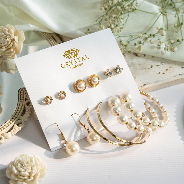 Crossover Gold Hoop Earring Set Of 6