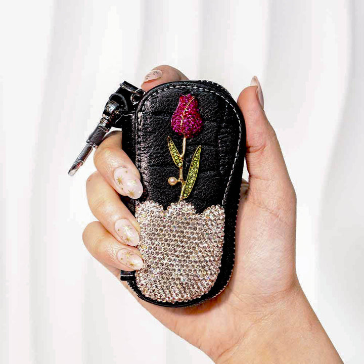 Rose Twinkle Crystal Keyholder
