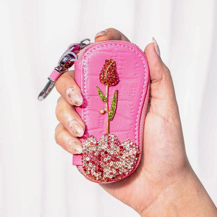 Rose Twinkle Crystal Keyholder