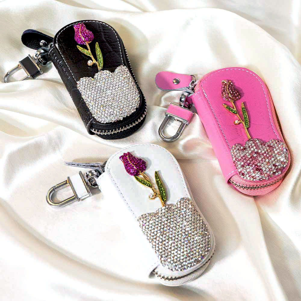 Rose Twinkle Crystal Keyholder