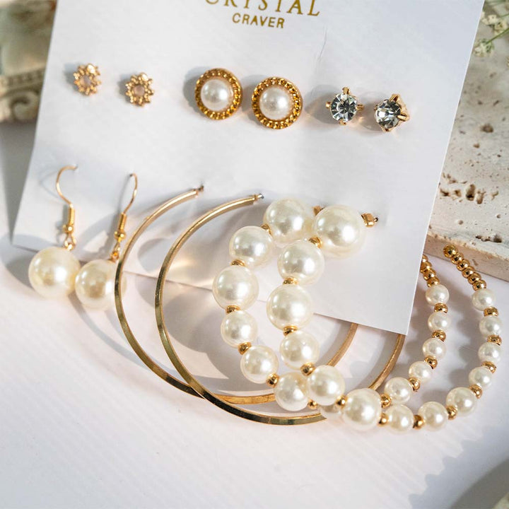 Crossover Gold Hoop Earring Set Of 6