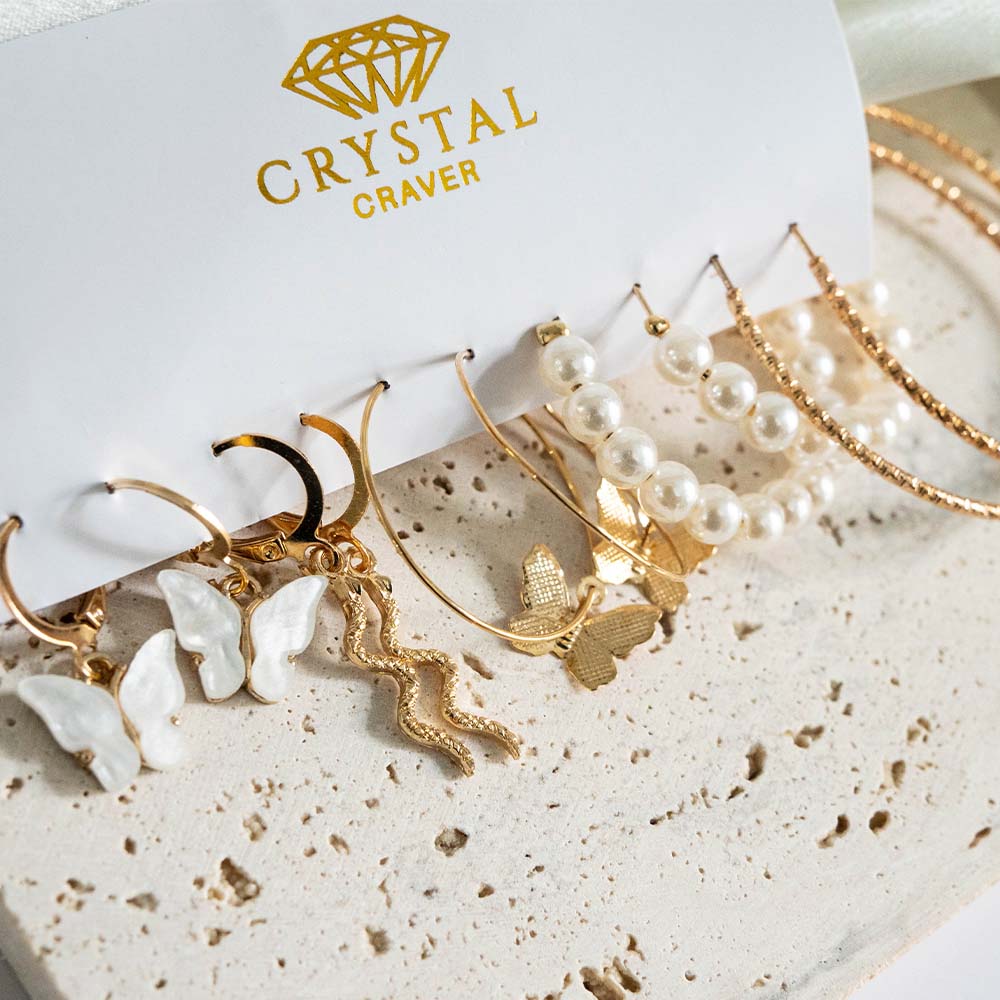 Vintage Earrings Set Of 5