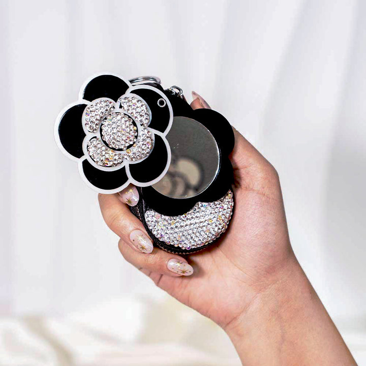 Flower Crystal Keyholder With Mirror
