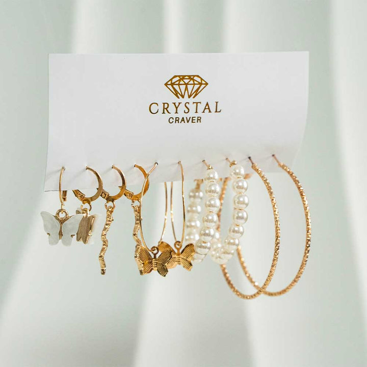 Vintage Earrings Set Of 5