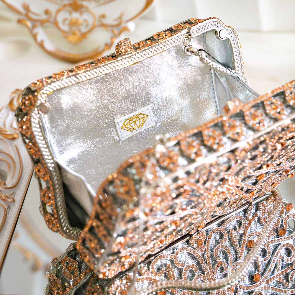 Majestic Gold Crystal Clutch Bag