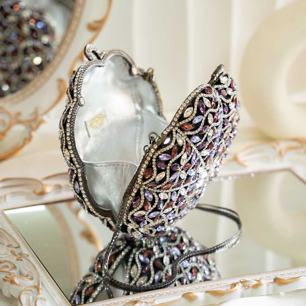 Orchid Crystal Clutch Bag